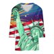 thumbnail image 4 of Fiudx Ofertas Del Día Top/Camisa de Manga 3/4 con Cuello En V y Estampado Informal a La Moda para Mujer, 4 of 4