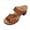 Brown, variant on Women's Block Heels Sandals Two Strap Flatform Open Toe Slip On Mules Sandals, White Size 6