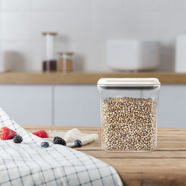 Recipiente Hermético para Almacenar Alimentos, Tapa Fácil de Cerrar, Diseño Transparente, Mantiene Los Alimentos Secos, Reutilizable y Sin Bpa, Organizador de Despensa, Varios Tamaños, de 3200 Ml a 8