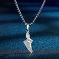 thumbnail image 2 of Winged Shoe Pendant Simple Charm Stainless Steel Necklace, 2 of 5