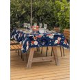 thumbnail image 4 of 60x102 Inch Outdoor Tablecloth with Umbrella Hole Zipper Rectangle Navy Blue Blossoms Black Cat Rectangular Tablecloths Waterproof Farmhouse Romantic Flowers Patio Table Cloth Cover for Picnic, 4 of 8