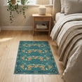 thumbnail image 3 of ODIKA Koi Fish Swimming Tentacle Swirl Teal Navy Decorative Border for Hallway, Study Room, Playroom, Non-Slip Low Profile, 3 of 7