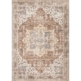 thumbnail image 2 of Toyoso 2x3 Machine Washable Area Rug - Vintage Medallion Distressed Accent Rug, Soft Polyester Non-Slip Entryway Kitchen Bath Mat, Boho Rustic Farmhouse Indoor Floor Carpet - Rust Tan, 2 of 9