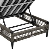 Armen Living Alegria Outdoor Aluminum Adjustable Chaise Lounge Chair in Gray