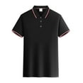 thumbnail image 3 of Men's Stitching Color Fashion Short Sleeve Polo Shirt - 11 Colors 7 Sizes, 3 of 12