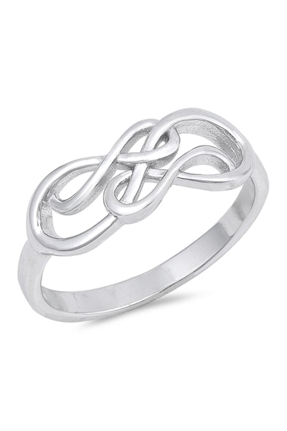 Sterling Silver Double Swirl Infinity Ring