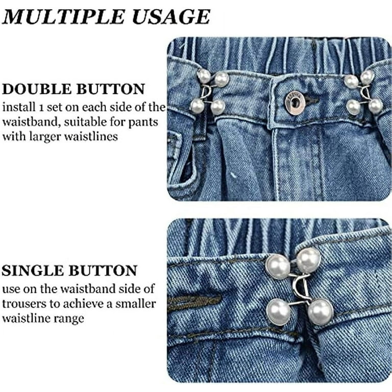 5/1Set Extender Button Adjustable Waist Buckle Set Jean Button