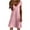 Pink, variant on IROINNID Plain Dresses For Women Casual Summer Solid Color Loose Elastic Short Sleeve V Neck Dress Summer