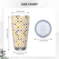 thumbnail image 4 of Lsque Colorful Checkered 1 Pattern 20oz Car Cup with Lid and Straw, Insulated Coffee Cup with Straw Topper, Spill Proof Travel Coffee Mug, Stainless Steel Tumble-Straw Two-piece Set, 4 of 8