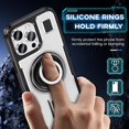 thumbnail image 4 of Case for iPhone 14 Pro,Carbon Fibre Dissipate Heat TPU+PC [Built-in Rotatable Magnetic Kickstand] Heavy Duty Drop Protection Shockproof Phone Case for iPhone 14 Pro,6.1 inch 2022 (White), 4 of 18