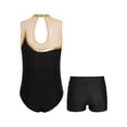 thumbnail image 2 of YiZYiF Big & Little Girls Metallic Sleeveless Leotard with Dance Shorts Activewear Ballerina Skating Performance Costume Sports Suit Gold 16, 2 of 7