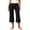 aa01_Black, variant on Wide Leg Capri Pants for Women Elastic Waist Cropped Pants Plus Size High Waist Flowy Loose Solid Womens Yoga Pants Palazzo