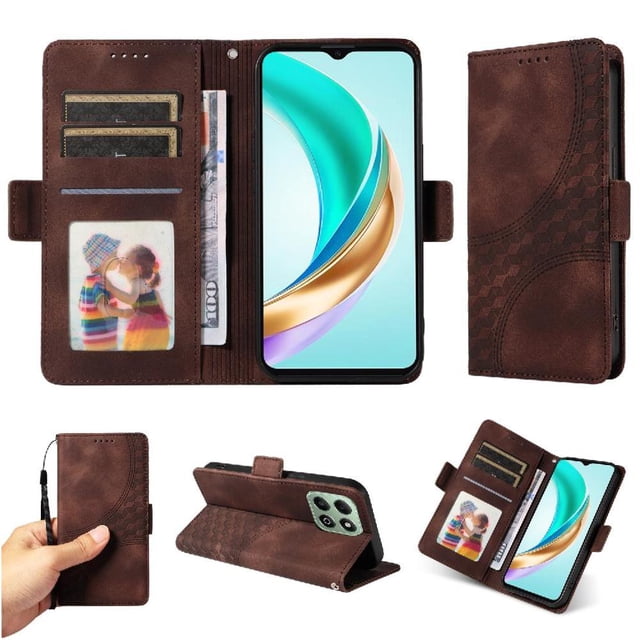 Funda GANGXUN para Honor X6C 4G con diseño acolchado elegante, cuero PU, protección total y ajuste preciso