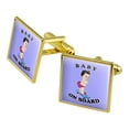 thumbnail image 1 of Baby On Skate Board Funny Humor Square Cufflink Set - Silver or Gold, 1 of 6