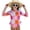E071-Pink, variant on Infant Girls Long Sleeve One Piece Swimsuit for 1-6 Years Old Printed Sun Protection Bathing Suit Beach Pool Play Wear