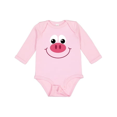 

Inktastic Pig Face Personalized Gift Baby Boy or Baby Girl Long Sleeve Bodysuit