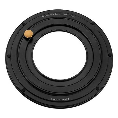 Fotodiox Pro WonderPana FreeArc 77mm-145mm Step-Up Ring from Fotodiox Pro Anodized Black Metal Aluminum Step Up Ring for 77mm Lens Threads to 145mm Round Filters and WonderPana66 6.6 x8