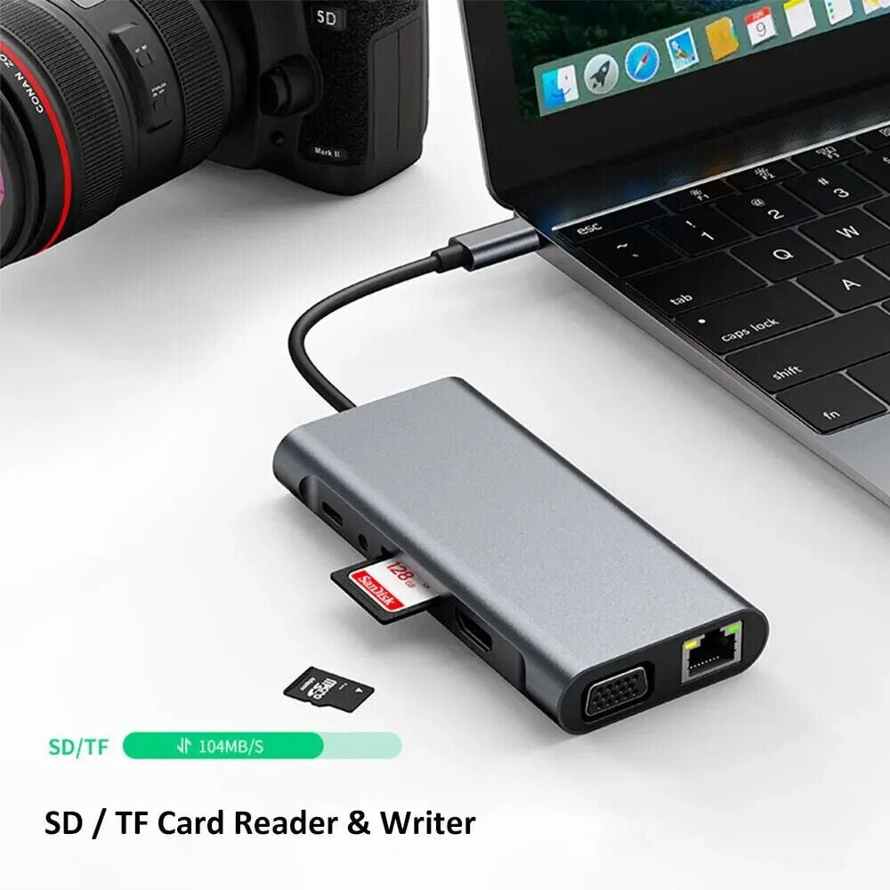 Cocobaby Adapter USB C HUB Type C 11 Port High Speed Multi USB Splitter PC Laptop Macbook