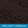 thumbnail image 5 of PrimeBeau Slip-Resistant Washable Striped Chenille Shaggy Bath Mat Runner, 47 inch by 17 inch, Chocolate, 5 of 7