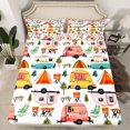 thumbnail image 2 of Erosebridal Ensemble de Draps de Lit Colorés pour Voiture RV Taille Simple, Draps de Lit de Camping Rustiques Taille Simple, Décor de Véhicule Récréatif 3 Pcs, 2 of 7