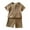 Brown, variant on WOYY Toddler Boys Cotton Linen Outfits Summer Short Sleeved Top Shorts Set, Sizes 2-3T