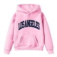 thumbnail image 4 of SGMVNU Girls Sweatshirts Oversized Graphic Hoodie Letter Print Hooded Pullover Long Sleeve Casual School Kids Clothes Pink Size 11-12 Years, 4 of 5