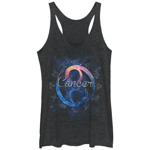 Women's Lost Gods Cancer Racerback Tank Top Black Heather Small