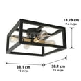 thumbnail image 3 of Artika Princeton Modern Mid-Century Semi-Flush Mount Ceiling Light, Black and Gold, 3 of 6