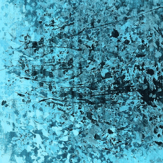 Ahgly Company Indoor Square Oriental Light Blue Industrial Area Rugs, 5' Square