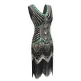 thumbnail image 5 of DailyTrove Women's Sequin Fringe Flapper Dress-Sleeveless-Midi-Polyester-for 1920s Party/Costume Event-Sparkly Sequin Fringe, 5 of 6