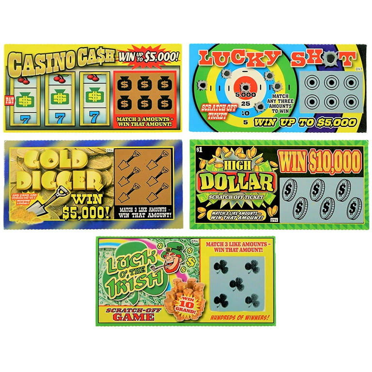 JA-RU Fake Lottery Ticket Scratch Tickets (5 Tickets / 1 Pack) Pranking  Toys