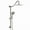 Brushed Nickel + Metal, variant on Shower set - 10 inch brushed round top spray shower and hand shower, round shower set with dual shower heads, Brushed Nickel