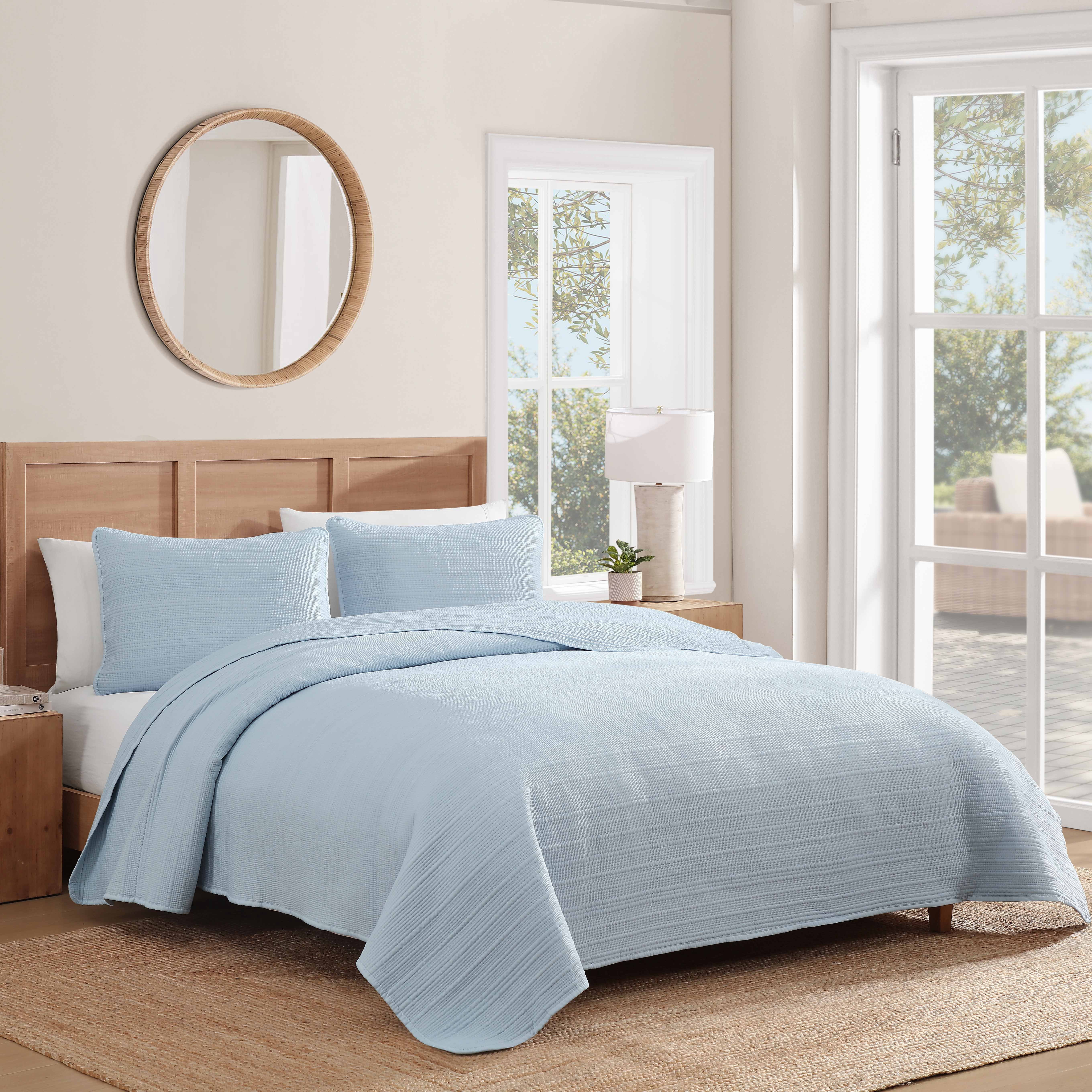 Caribbean Joe, Stonewash 2PC Quilt Set, Twin, Blue