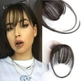 thumbnail image 1 of ORUYROP AISI QUEENS Frange à Clipser Extensions de Cheveux Humains 100 % Brun Rougeâtre Frange à Clipser avec Filet Naturel Frange Plate Nette avec Tempes pour Femmes une Pièce (Noir Naturel), 1 of 7