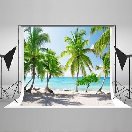 Image of GreenDecor 7x5ft Tropical Rainforest Photography Background Beach Photo Background Photography Studio Props