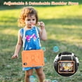 thumbnail image 4 of Case for iPad Mini 7 A17 Pro 2024/Mini 6 2021 8.3 inch 7th/6th Gen with Butterfly Stand, Shockproof Protective Tablet Cover with Pencil Holder Shoulder Strap for Kids Girls, Orange, 4 of 7