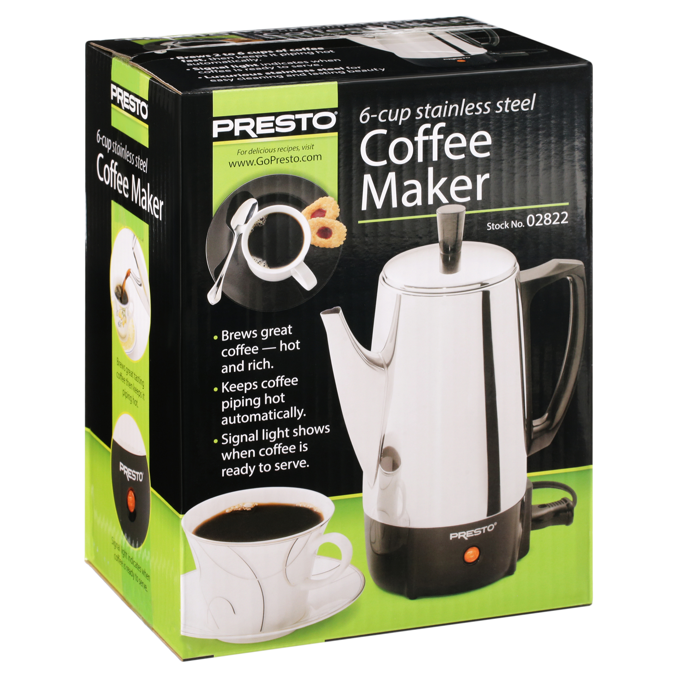 Presto® 6-Cup Capacity Stainless Steel Coffee Maker 02822 - image 8 of 10