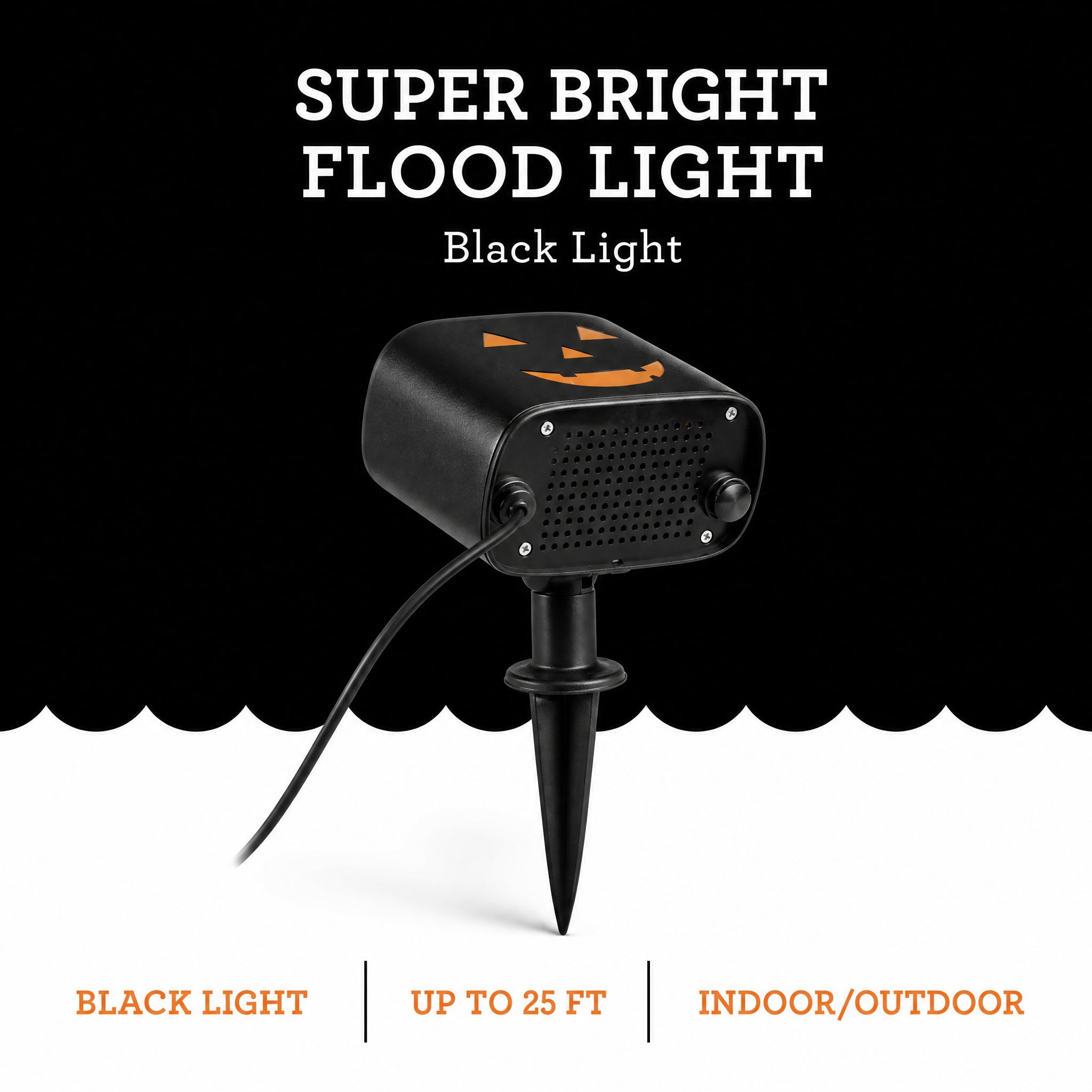 Halloween Holiday Lighting Super Plus LED Flood Light with 2 Way Switch Black Light