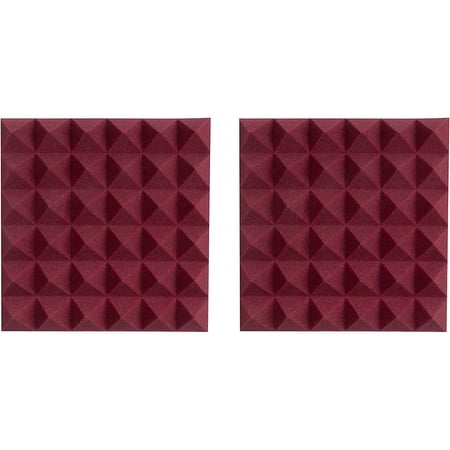 UPC: 0716408556802 | Gator GFW-ACPNL1212P-2PK Pair of 2 Inch – Thick Acoustic Foam Pyramid Panels 12×12 Burgundy