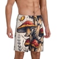 thumbnail image 2 of Vsdgher Cute Forest Mushrooms Print Men's Pajama Shorts Lounge Bottoms Sleep Shorts Elastic Waist Lightweight PJ Shorts with Pockets-Medium, 2 of 6