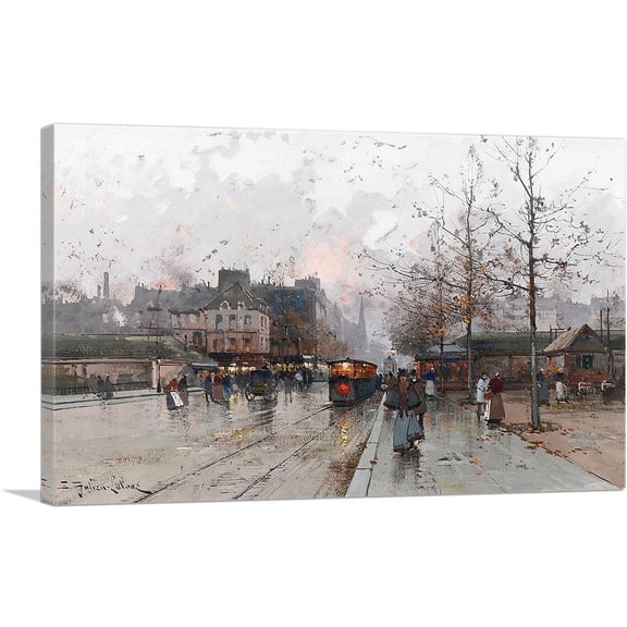 ARTCANVAS Porte De Chatillon Canvas Art Print by Eugene Galien-Laloue - Size: 12" x 8" (0.75" Deep)