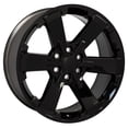 thumbnail image 3 of OE Wheels CV41B 22 Inch Rim Fits Silverado 1500 Rally Style 6x139.7 22x9 Gloss Black - Hollander 5662 (1), 3 of 5