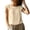 Beige, variant on Women's Cotton Linen Cap Sleeve Top, Round Neck Casual Blouse, Loose Fit Summer Daily Office Wear Shirt