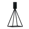 thumbnail image 1 of Candelabros negros con acabado de metal cromado, juego de 2, candelabros negros para velas cónicas, diseño geométrico y elegante para centro de mesa, 1 of 5