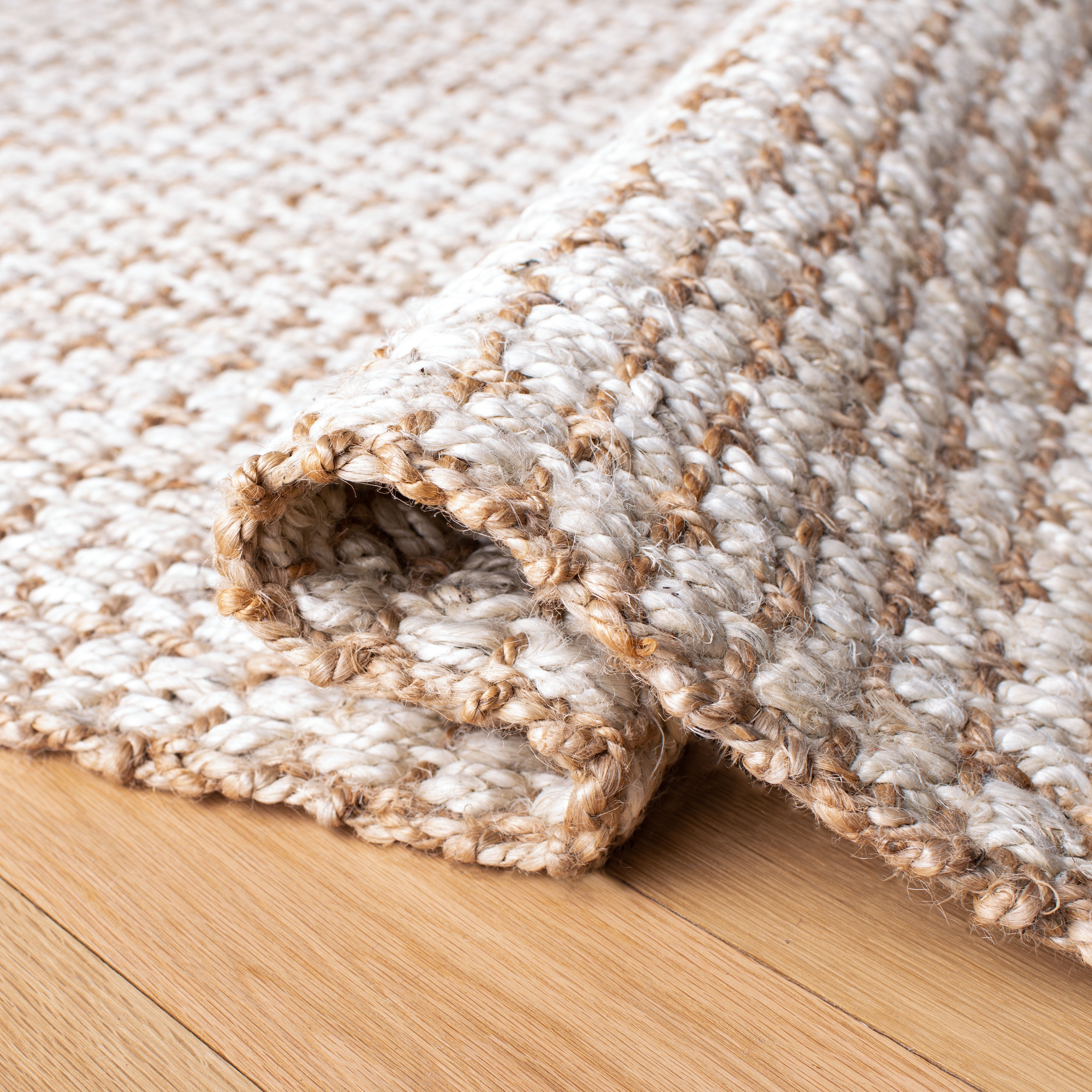 SAFAVIEH Natural Fiber Aletha Solid Runner Rug, Ivory/Light Brown, 2'3" x 12'