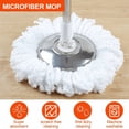 thumbnail image 4 of odorsTT Black 360 °   Spinning Mop Bucket, 3 Washable Microfiber Pads, Adjustable Stainless Steel Handle, Easy Moving with Wheels for Floor Cleanning, 4 of 7