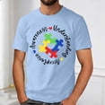 thumbnail image 2 of Autism Awareness Shirt Men: Autism Acceptance T Shirt Autism Support Inspirational Short Sleeve Tee Tops(Light Blue,M), 2 of 4