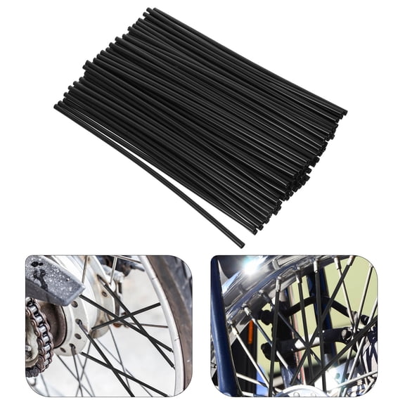 FELTECHELECTR Black Plastic Motorcycle Spoke Sleeves Enhance Appearance 72Pcs
