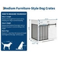 thumbnail image 2 of 37.8" W Dog Crate Furniture for Small Medium Dogs, 2-in-1 Iron-Wood Fusion Dog Cage Indoor As Side End Table, Farmhouse Dogs Kennel with Sliding Barn Doors & Drawer, White, 2 of 7