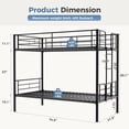 thumbnail image 6 of YIORTWO Bunk Bed Twin Over Twin, Heavy Duty Metal Bunk Beds with Safety Rails & Ladder, Space-Saving Design,440lbs Capacity,No Box Spring Needed, Black, 6 of 6
